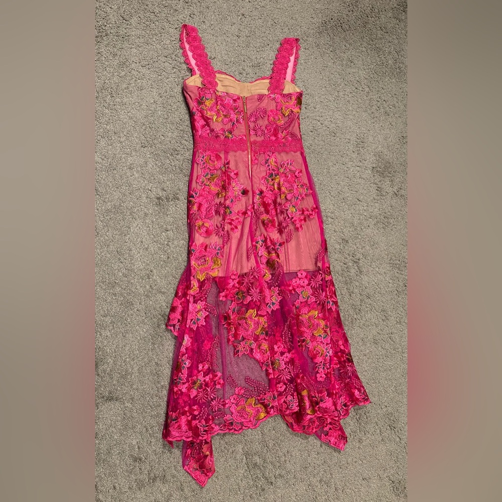 Bronx And Banco New Eva Midi Gown In Fuchsia Size M - Picture 16 of 16